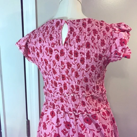 Vineyard Vines 🌸 Rock Rose 🌹 floral smocked MIDI pockets dress - Picture 10 of 16